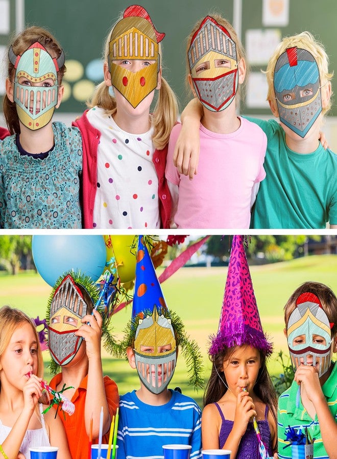Liliful 30 Set Helmet of Salvation Craft Bulk Color Your Own DIY Kit Armor of God Knight Mask Crafts Religious Bible Blank Paper Arts for Fun Activity Party Favor - Image 4